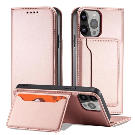 Magnetkartenhülle für Samsung Galaxy A23 5G Cover mit Flip Wallet Stand Pink