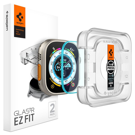 Tempered Glass APPLE WATCH ULTRA 49MM Spigen Glas.tr "EZ Fit" 2-Pack Clear