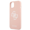 Guess GUHCP13SLS4GWPI iPhone 13 mini 5,4 &quot;pink / pink hard case Silicone 4G Logo