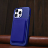 iCarer Case Leather genuine leather case for iPhone 14 Pro Max dunkelblau (WMI14220712-DB) (MagSafe compatible)