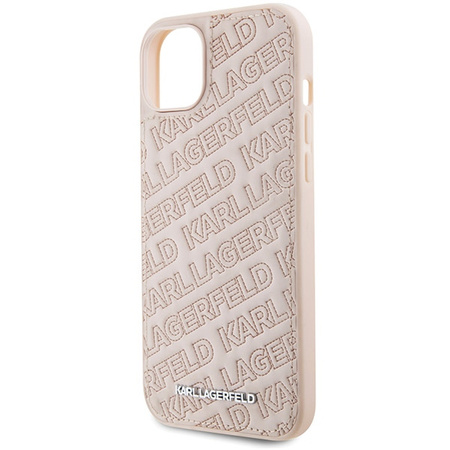 Karl Lagerfeld Quilted K Pattern case for iPhone 15 - pink