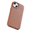 iCarer Case Leather pokrowiec etui z naturalnej skóry do iPhone 14 brązowy (WMI14220705-BN) (kompatybilne z MagSafe)