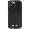 BMW BMHCP15X22PTDK iPhone 15 Pro Max 6,7&quot; schwarz/schwarzer Lederstempel Tricolor