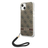 Original Handyhülle IPHONE 14 PLUS Guess Hardcase 4G Print Strap (GUOHCP14MH4STW) braun