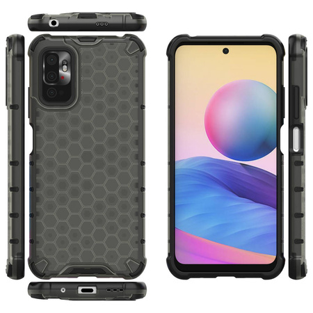 Honeycomb Case armor cover with TPU Bumper for Xiaomi Redmi Note 10 5G / Poco M3 Pro black