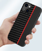 Tel Protect CARBON Case do Xiaomi Redmi 10 Czarny z czerwonym paskiem