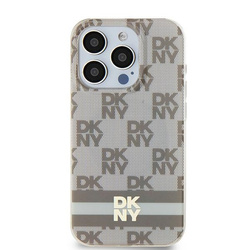 DKNY DKHMN61HCPTSE iPhone 11 / Xr 6.1" beżowy/beige hardcase IML Checkered Mono Pattern & Printed Stripes MagSafe