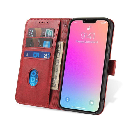 Magnet Case Hülle für Samsung Galaxy S23 Hülle mit Flip Wallet Ständer rot