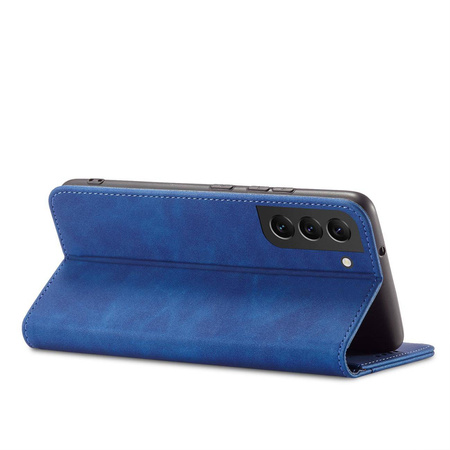 Magnet Fancy Case Cover für Samsung Galaxy S22 + (S22 Plus) Tasche Brieftasche Kartenhalter Blau