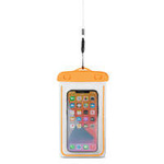 PVC waterproof phone case with lanyard - orange