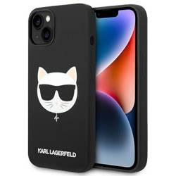 Original Handyhülle IPHONE 14 PLUS Karl Lagerfeld Hardcase Silicone Choupette Head Magsafe schwarz