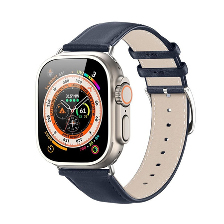 DUX DUCIS YS - pasek skórzany do Apple Watch 42/44/45/49mm niebieski