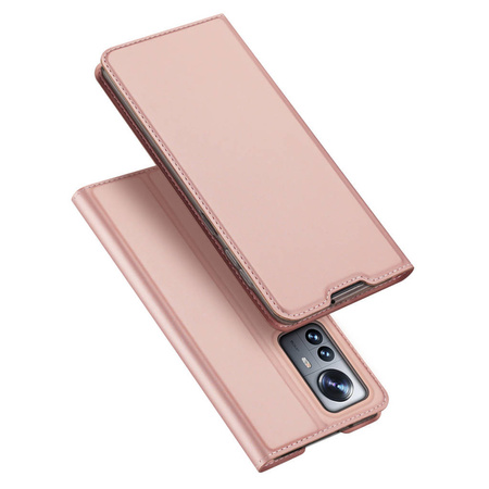 Schutzhülle XIAOMI 12 PRO mit einem Flip Dux Ducis Skin Leder hell-pink