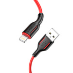 Borofone Kabel BX63 Charming - USB na Lightning - 2,4A 1 metr czarno-czerwony