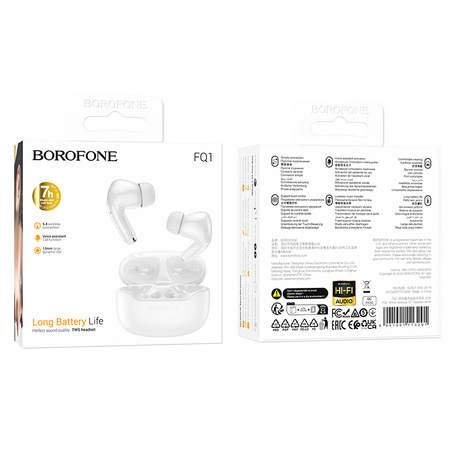 Borofone Słuchawki Bluetooth TWS FQ1 Shine białe