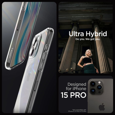 SPIGEN ULTRA HYBRID IPHONE 15 PRO CRYSTAL CLEAR