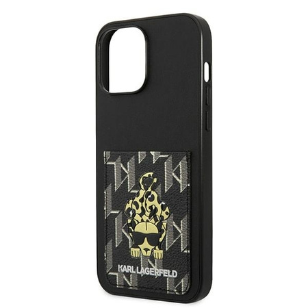 Schutzhülle IPHONE 13 PRO MAX Karl Lagerfeld Hardcase Karlimals Cardslot (KLHCP13XCANCNK) schwarz