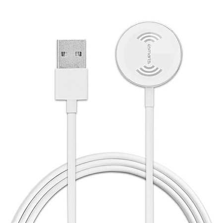 4smarts Ładowarka indukcyjna VoltBeam Mini dla Apple Watch 1-8/SE z kablem 1m USB-A 2.5W biały/white 462330