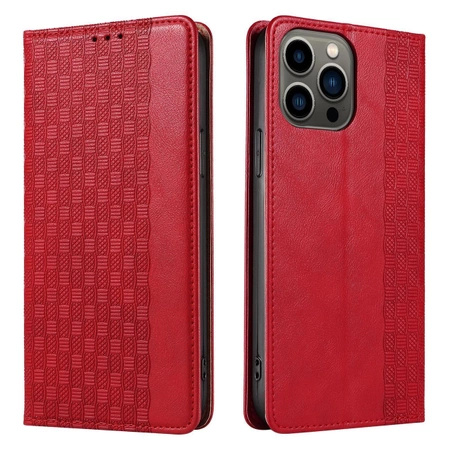 Magnet Strap Case for iPhone 14 Flip Wallet Mini Lanyard Stand red