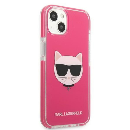 Oryginalne Etui IPHONE 13 Karl Lagerfeld Hardcase Choupette Head (KLHCP13MTPECPI) różowe