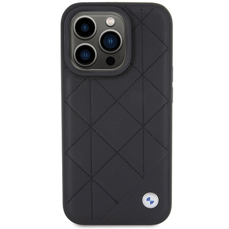 BMW Leather Quilted case for iPhone 15 Pro Max - black