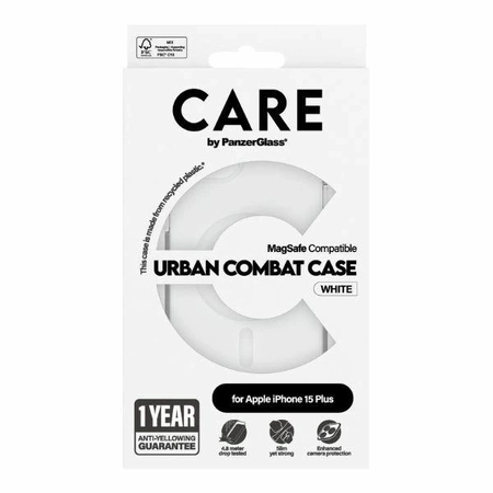 CARE by PanzerGlass Urban Combat Case MagSafe Hülle für iPhone 15 Plus – weiß