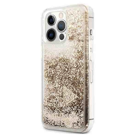 Guess GUOHCP14LGLHFLGO iPhone 14 Pro 6.1 &quot;Gold / Gold Hardcase Glitter Charms