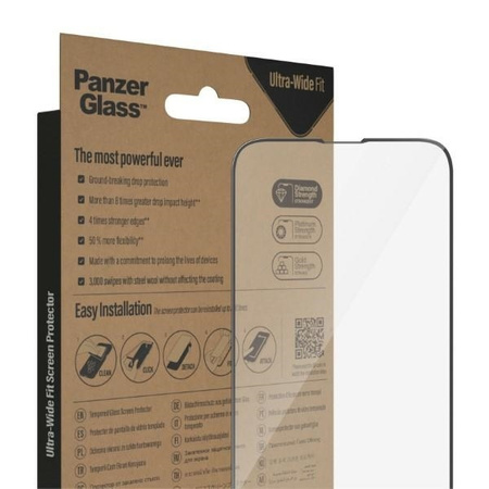 Szkło Hartowane 5D IPHONE 14 / 13 PRO / 13 PanzerGlass Ultra-Wide Fit Screen Protection Antibacterial Easy Aligner Included (2783)