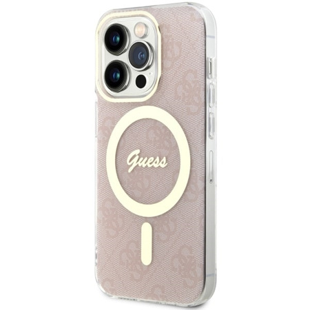 Guess GUHMP14LH4STP iPhone 14 Pro 6.1" różowy/pink hardcase 4G MagSafe