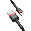 Baseus Cafule Cable wytrzymały nylonowy kabel przewód USB / USB-C QC3.0 2A 3M czarno-czerwony (CATKLF-U91)