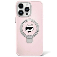 Karl Lagerfeld KLHMP15XHMRSCHP iPhone 15 Pro Max 6.7&quot; pink/pink hardcase Ring Stand Choupette Head MagSafe