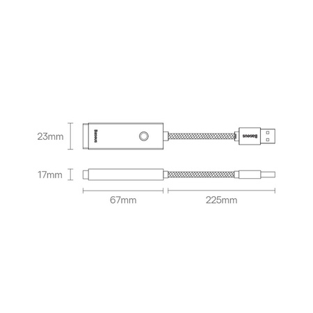 Baseus Lite Series external USB-A network adapter - RJ-45 1Gbps (1000Mbps) gray (WKQX000113)