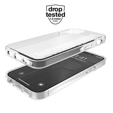 SuperDry Snap iPhone 12 mini Clear Case white / white 42593