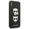 Karl Lagerfeld Saffiano Karl & Choupette Heads - Etui iPhone Xs / X (czarny)