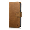 iCarer Oil Wax Wallet Case 2in1 iPhone 14 Pro Flip Leather Cover Anti-RFID Brown (WMI14220722-TN)