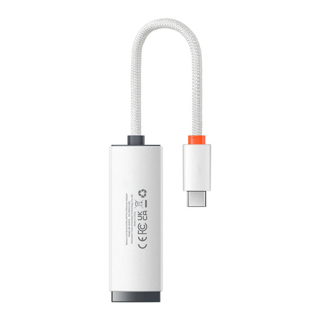 Baseus Lite Series zewnętrzna karta sieciowa USB Typ C - RJ-45 (100Mbps) biały (WKQX000202)