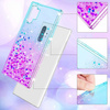 Etui IPHONE 12 MINI Diamond Liquid Przelewany Brokat niebiesko-fioletowe