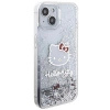 Etui Hello Kitty Liquid Glitter Charms Kitty Head na iPhone 14 - srebrne