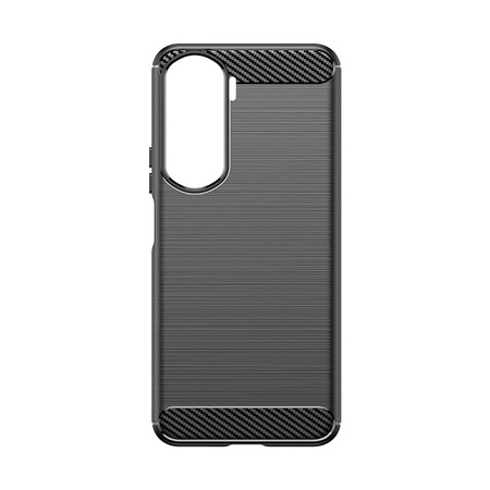 Carbon Case Silikonhülle für Honor 90 Lite - Schwarz