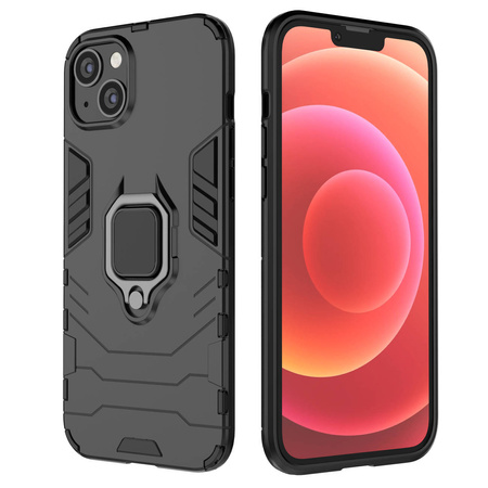 Ring Armor Hülle für iPhone 14 Plus gepanzerte Hülle magnetischer Haltering schwarz