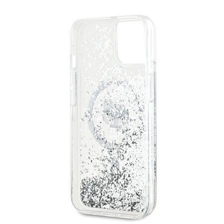 Karl Lagerfeld KLHMP15SLGCHSGH iPhone 15 / 14 / 13 6.1" hardcase transparent Liquid Glitter Choupette Head Magsafe