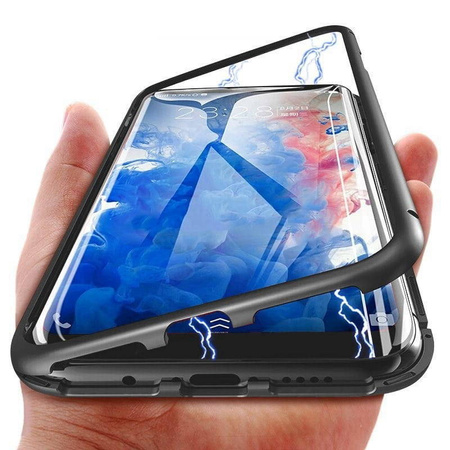 Etui IPHONE 16 Double Magnetic 360° Aluminium i Szkło Hartowane czarne