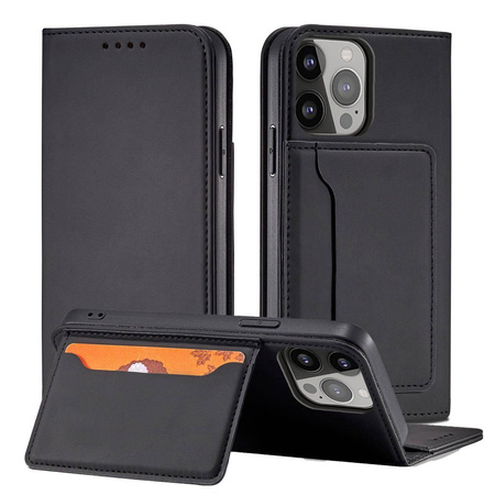 Magnet Card Case for iPhone 13 Pro Max Pouch Card Wallet Card Holder Black