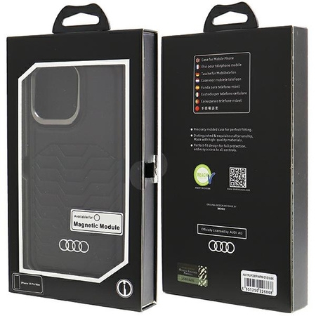 Audi Synthetic Leather MagSafe iPhone 14 Pro Max 6.7" czarny/black hardcase AU-TPUPCMIP14PM-GT/D3-BK