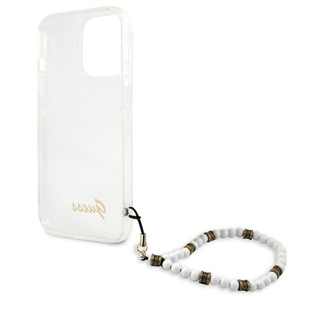 Guess GUHCP13LKPSWH iPhone 13 Pro / 13 6.1 &quot;Transparent hardcase White Pearl