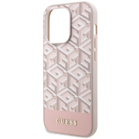 Guess GUHMP14LHGCFSEP iPhone 14 Pro 6,1" rosa/rosa Hartschale GCube Stripes MagSafe