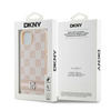 DKNY DKHCP14SPCPTSSP iPhone 14 / 15 / 13 6.1" różowy/pink hardcase Leather Checkered Mono Pattern & Printed Stripes