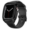 Kingxbar CYF148 2w1 pancerne etui Apple Watch SE, 6, 5, 4 (44 mm) ze stali nierdzewnej z paskiem czarne