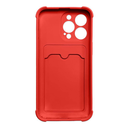 Card Armor Case cover for iPhone 12 Pro Max card wallet Air Bag armored housing red