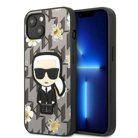 Original Case IPHONE 13 MINI Karl Lagerfeld Flower Ikonik Karl (KLHCP13SPMNFIK1) gray